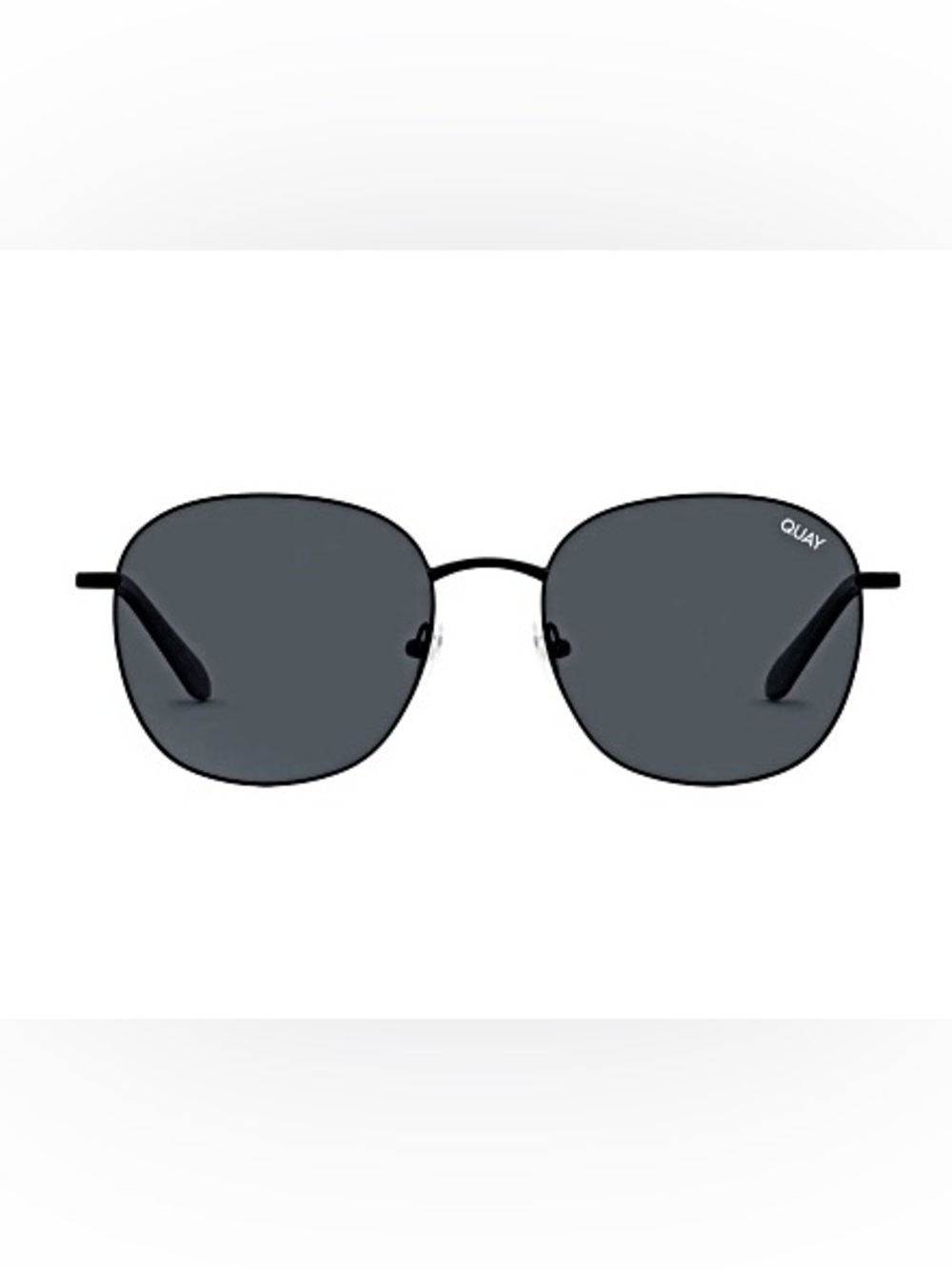 NWT Quay Jezabell Polarized Oversized Sunglasses Black Round Smoke